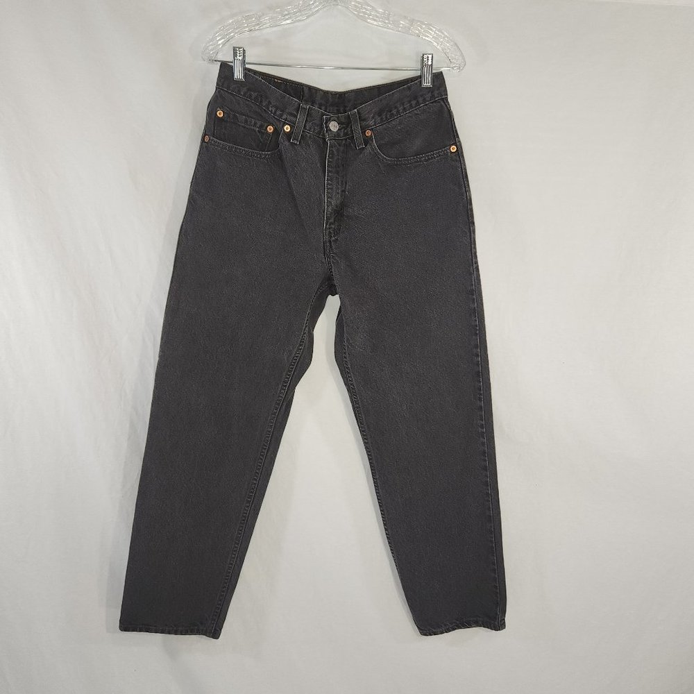 LEVI'S 550 VINTAGE Black  Relaxed Fit Straight Leg High Rise W 32 L 30 100% Cot.
